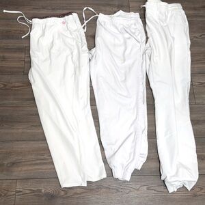 3 pairs white scrub pants lot size 2x, 2x and xl tall